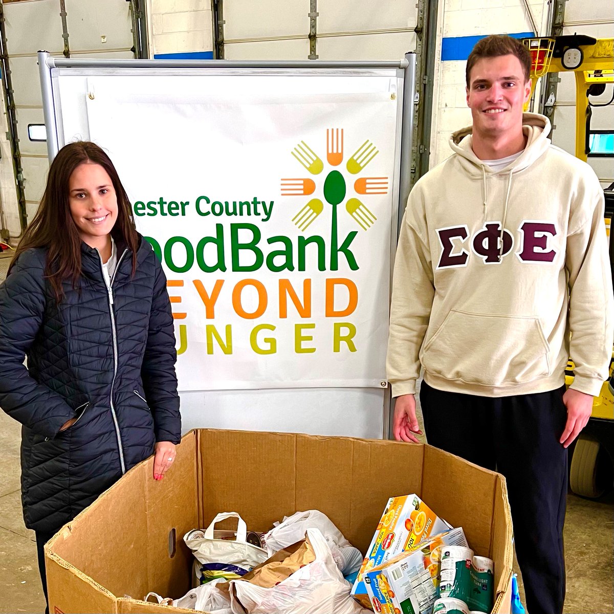 Giving back isn't what we do, it's who we ARE! This past weekend Sigma Phi Epsilon and Alpha Xi Delta donated 272 pounds of food to our local <a href="/ccfoodbank/">Chester Co Food Bank</a> 🍝🐏💜
#Ramserve #WCTogether #TogetherWeAreGolden