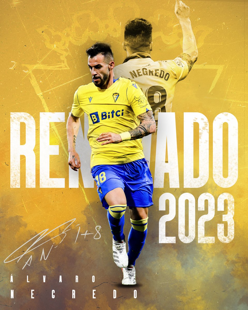 OFICIAL | <a href="/AlvaroNegredo9/">Álvaro Negredo 9️⃣</a> renueva hasta 2023.

#Negredo2023 🦈

👉 cadizcf.com/noticia/alvaro…