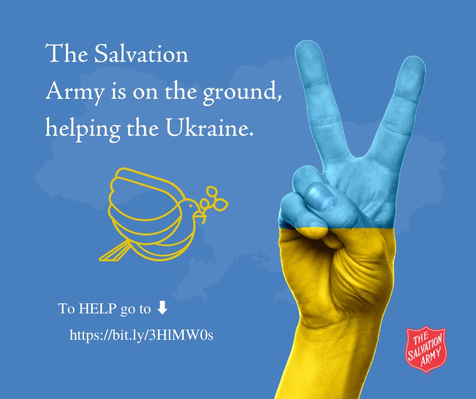 SalArmyFlorida's tweet photo. Peace for #ukraine. May world 🌍 leaders work towards alternatives to strife and bring immediate #peace to the region.🕊️

To support the #salvationarmy efforts of displaced people in the Ukraine and its neighboring countries, please visit ➡️ https://t.co/GC68JaQgiv https://t.co/jnbUpRTnIc