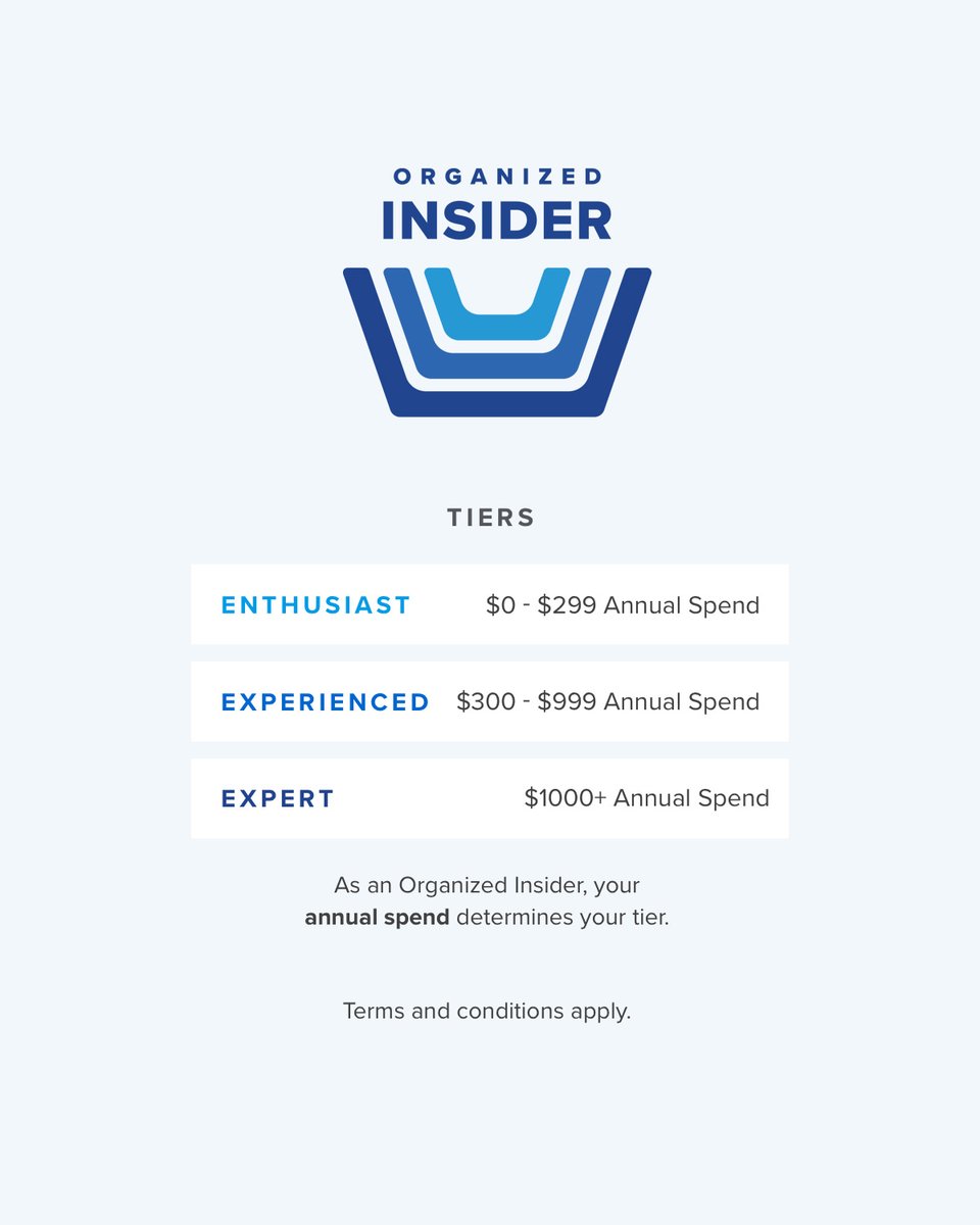 ContainerStore's tweet photo. Today we unveiled our new loyalty program &amp; our mobile app! Organized Insider is a tier-based program that provides customers with even more rewards. Access your Organized Insider dashboard via The Container Store app. Learn More: https://t.co/RW75liQ0fr #TheContainerStore https://t.co/EFY3Fpwtqo