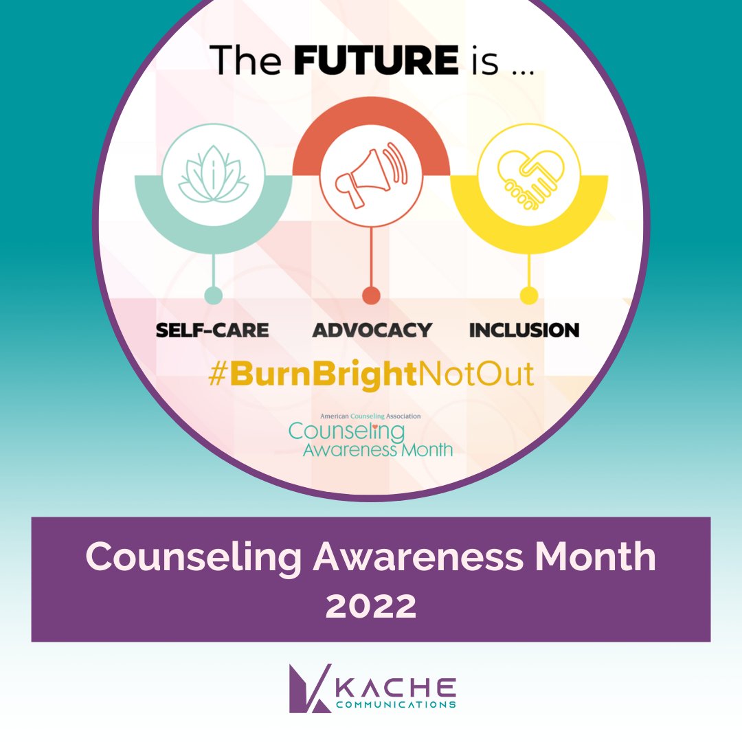 kachecomms's tweet photo. Recently, Kache was tasked with launching Counseling Awareness Month. From ideation to execution, we have curated a campaign to bring more awareness to the work of counselors. Check them out throughout April for resources, tips and more! #BurnBrightNotOut

https://t.co/01ZmOnfjvR https://t.co/valIOPE0sU