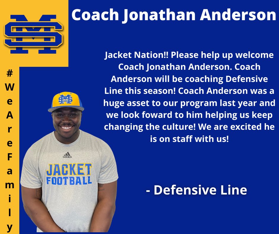 Please help us welcome The BEST Defensive Line Coach in the state 😎 Coach Anderson, ( <a href="/Jonatha18589092/">Jonathan Anderson</a>) will be rejoining us this year. We are very excited to have him on staff with us this year!!