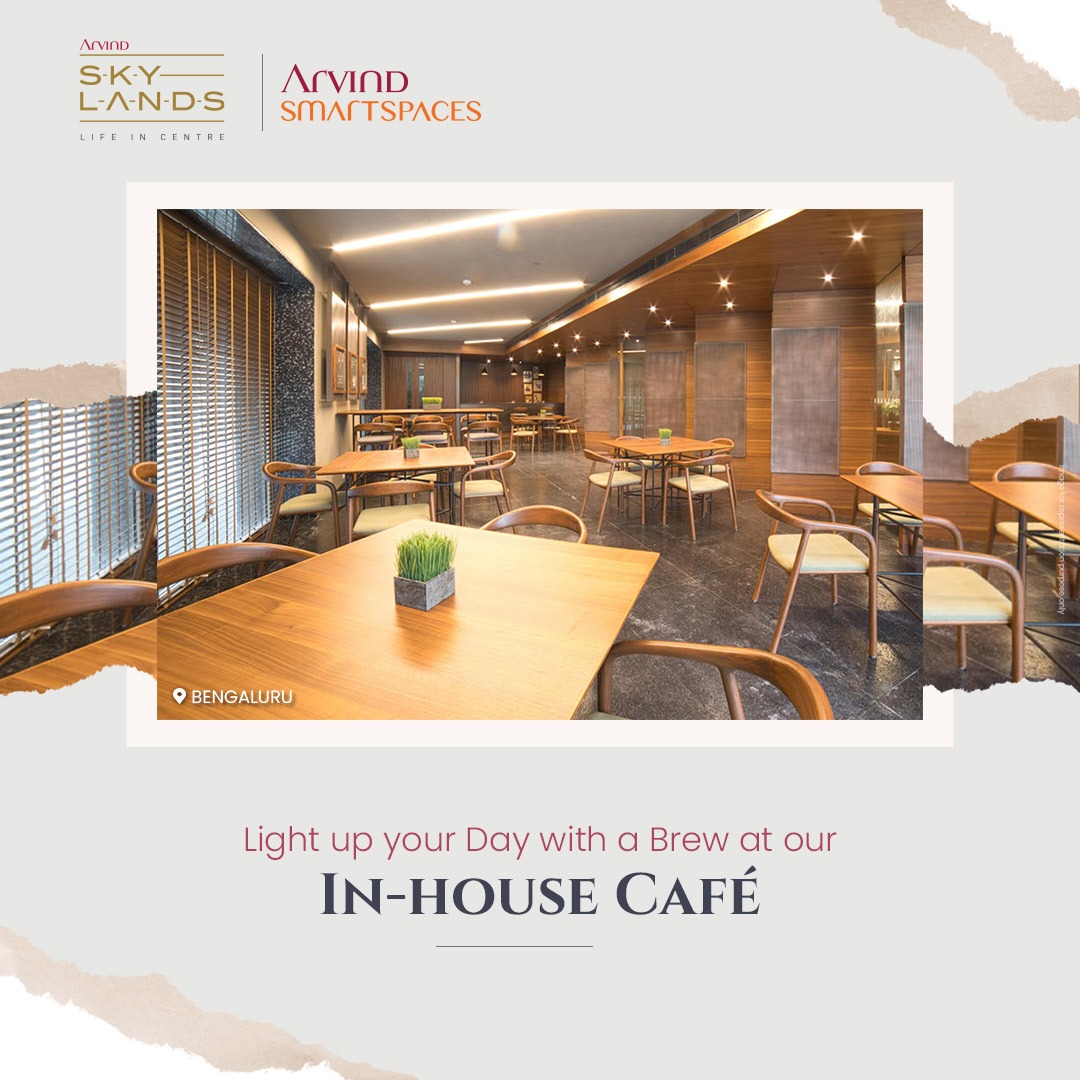 Arvind_Infra's tweet photo. Enjoy your brew &amp; breakfast at a café in your home premises.

#ArvindSmartSpaces #LuxuryApartments #Bengaluru #RealEstate #SkyLands #SkyLandsByArvindSmartspaces #Realty #RealtyDeveloper #Realtor #Home #LuxuryApartments https://t.co/1P8dVJ24B6