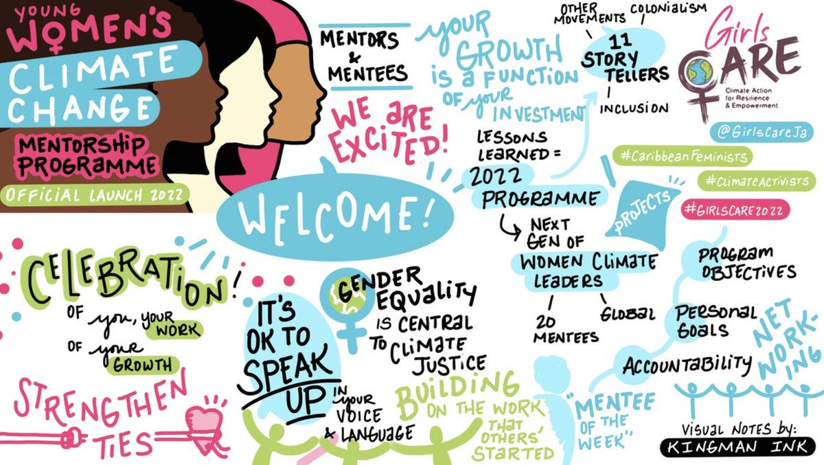 KingmanInk's tweet photo. I sketched for @GirlsCareJa official launch event last week and was moved by the knowledge, passion and commitment these hard working women bring to this crucial conversation. Thank you @AyeshaConstable ð
#CaribbeanFeminists #GirlsCare2022 #VisualRecording #GraphicFacilitator https://t.co/AMvzyD0Vsh