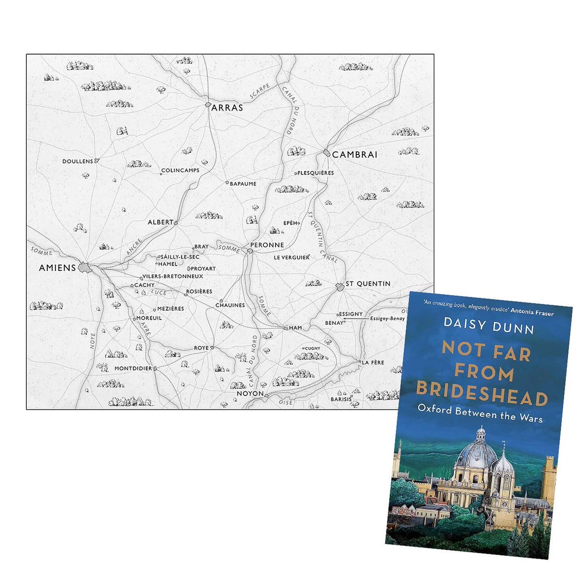 HandMadeMaps's tweet photo. Published today by Weidenfeld &amp; Nicholson , illustrations by Hand Made Maps : “Not Far from Brideshead: Oxford between the Wars” by Daisy Dunn @DaisyfDunn @wnbooks @orion_art_dept #notfarfrombrideshead #oxford #oxforduniversity #oxfordshire #illustratedmap https://t.co/pf2Up2fz7w