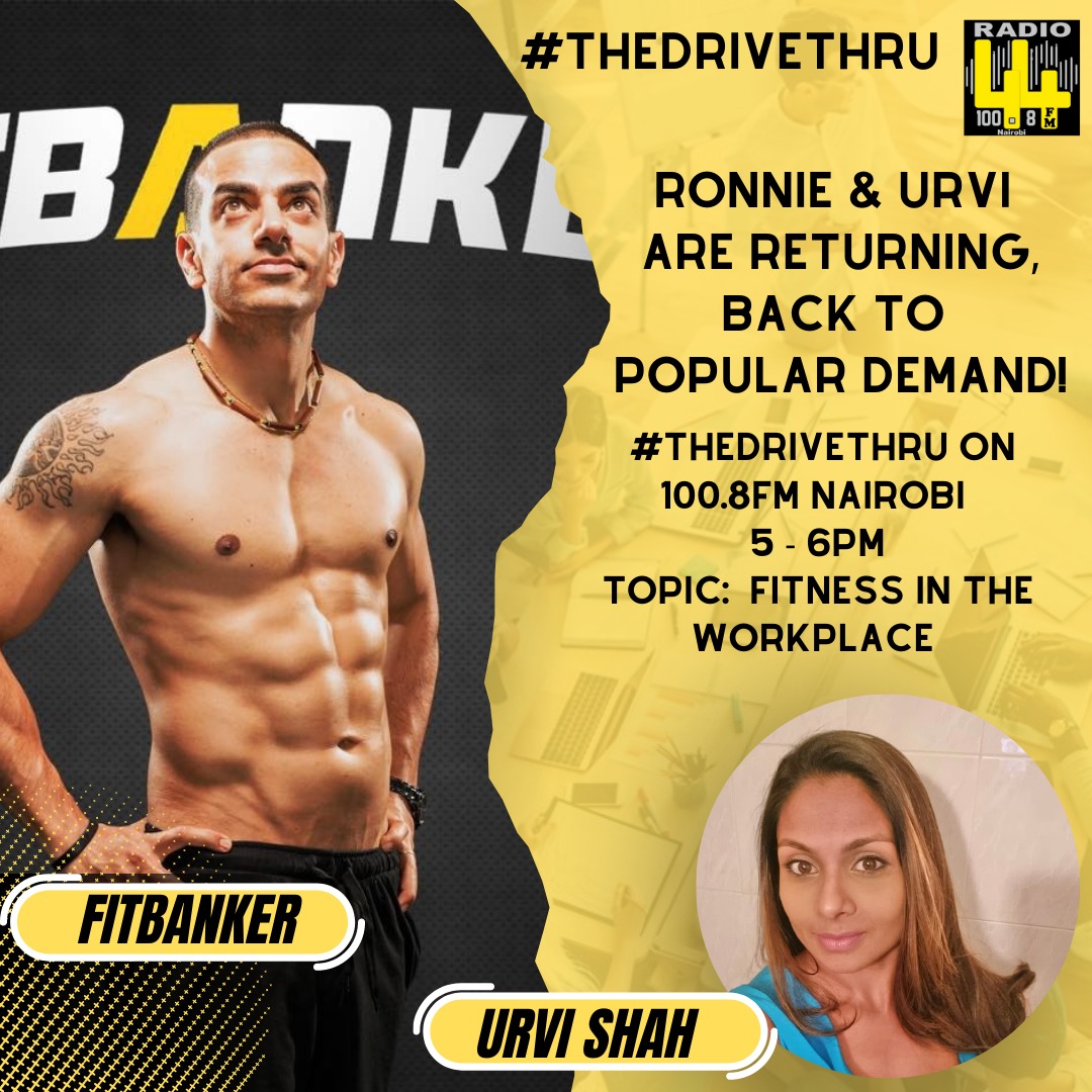 Health is Wealth! Tune in to #TheDriveThru on 100.8FM as we sit down (and sit-ups) with FitBanker and Urvi Shah!

#WatchLive:radio44.co.ke  

Download the Radio44 app from Google Play Store.  

#radio44 #radio44kenya #kenya #nairobi #radio #bollywood #TheDrivethru