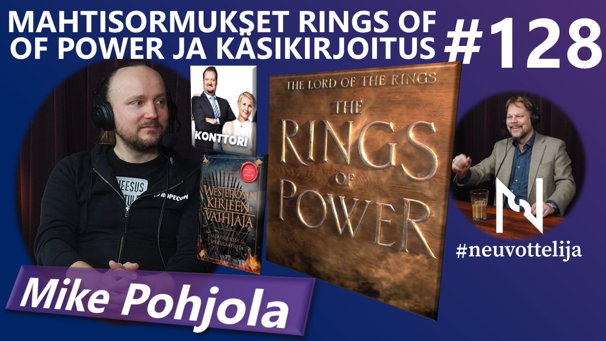 samimiettinen's tweet photo. #neuvottelija 128 - Mahtisormukset Rings of Power ja Käsikirjoitus (Mike Pohjola) - miten käsikirjoittajat parantavat tai pilaavat alkuperäismateriaalia. Katso heti!📽️ #Tolkien #RingsOfPower https://t.co/URPsurdqsM https://t.co/npf26WhEOw