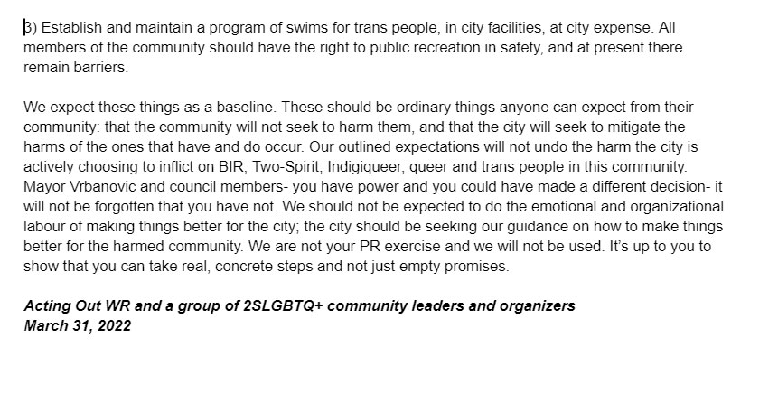 ActingOutWR's tweet photo. An Open Letter to @berryonline and Kitchener City Council from the 2SLGBTQ+ community regarding the appearance by Jordan Peterson at Centre in the Square. https://t.co/rceEHrSgW5