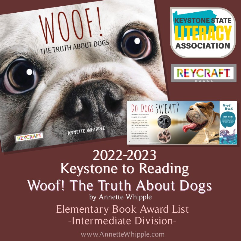 AnnetteWhipple's tweet image. Fabulous news! @KeystoneReading included WOOF! THE TRUTH ABOUT DOGS to their Keystone to Reading Elementary Book Award List. 

So grateful! #kidlit #nonfiction #STEM @ReycraftBooks @SteamTeamBooks