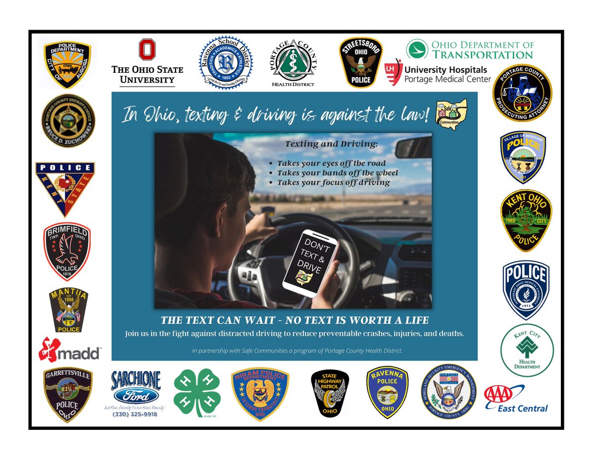 RavennaSupt's tweet photo. The Ravenna School District encourages all drivers, especially our student drivers, to https://t.co/uIJOSs27GD when driving.  #EndDistractedDriving  #DoNotTextAndDrive #LoveYouMeanIt https://t.co/dZX75ZQM3n