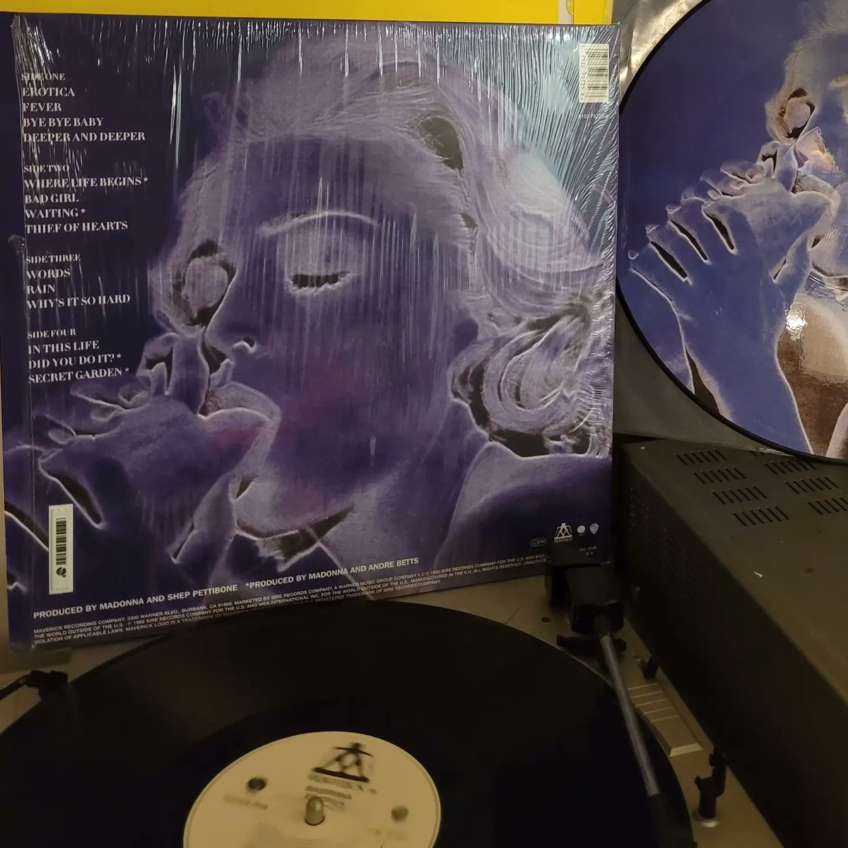 keithinhk's tweet photo. Listening Madonna Classic Album "Erotica" 
Incl. Singles: Erotica, Deeper &amp; deeper, Bad girl, Rain, Fever, Bye bye baby

#madonna #erotica #vinyl #classic 
#deeperandeeper #badgirl #rain #byebyebaby @Madonna https://t.co/OpQhQCbI7X