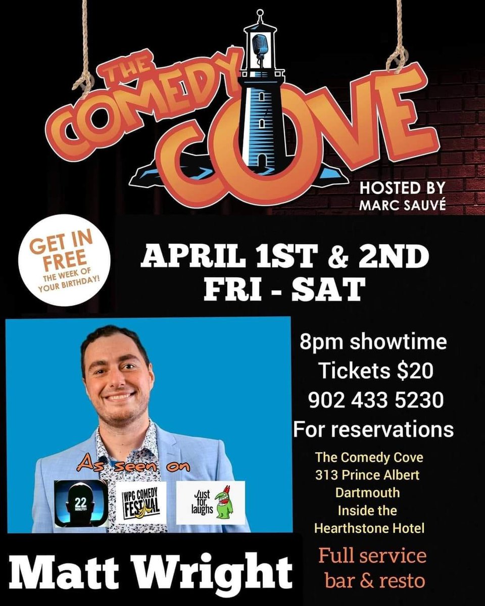 #Celebrateaprilfoolsdaylikevalentinesday #datenight #dartmouthns #freeparking #freebdays #standupcomedynearme #halifaxns #mattwright