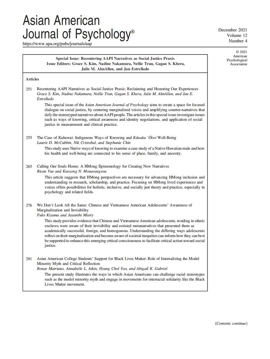 CPAHD_BU's tweet photo. Check out the special edition of Asian American Journal of Psychology, with Dr. Grace Kim as guest editor! https://t.co/VHio7ku4GF
