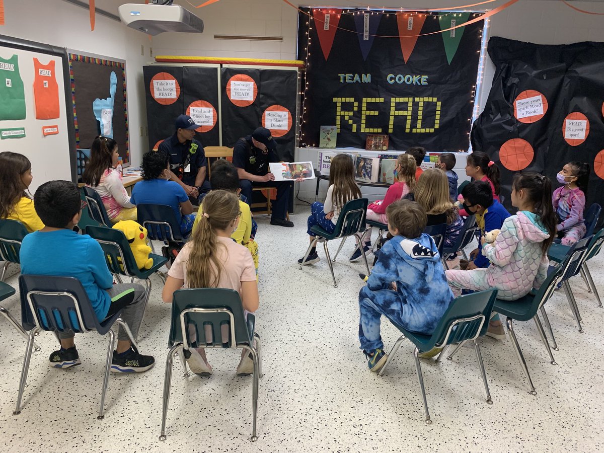 When the fire department comes to read during read-a-thon day!!! The kids are so excited! ⁦<a href="/CongerCasey/">Casey Conger</a>⁩ ⁦<a href="/WTCookeSchool/">WT Cooke School</a>⁩ ⁦<a href="/CookeesLit/">Lisa Austin</a>⁩