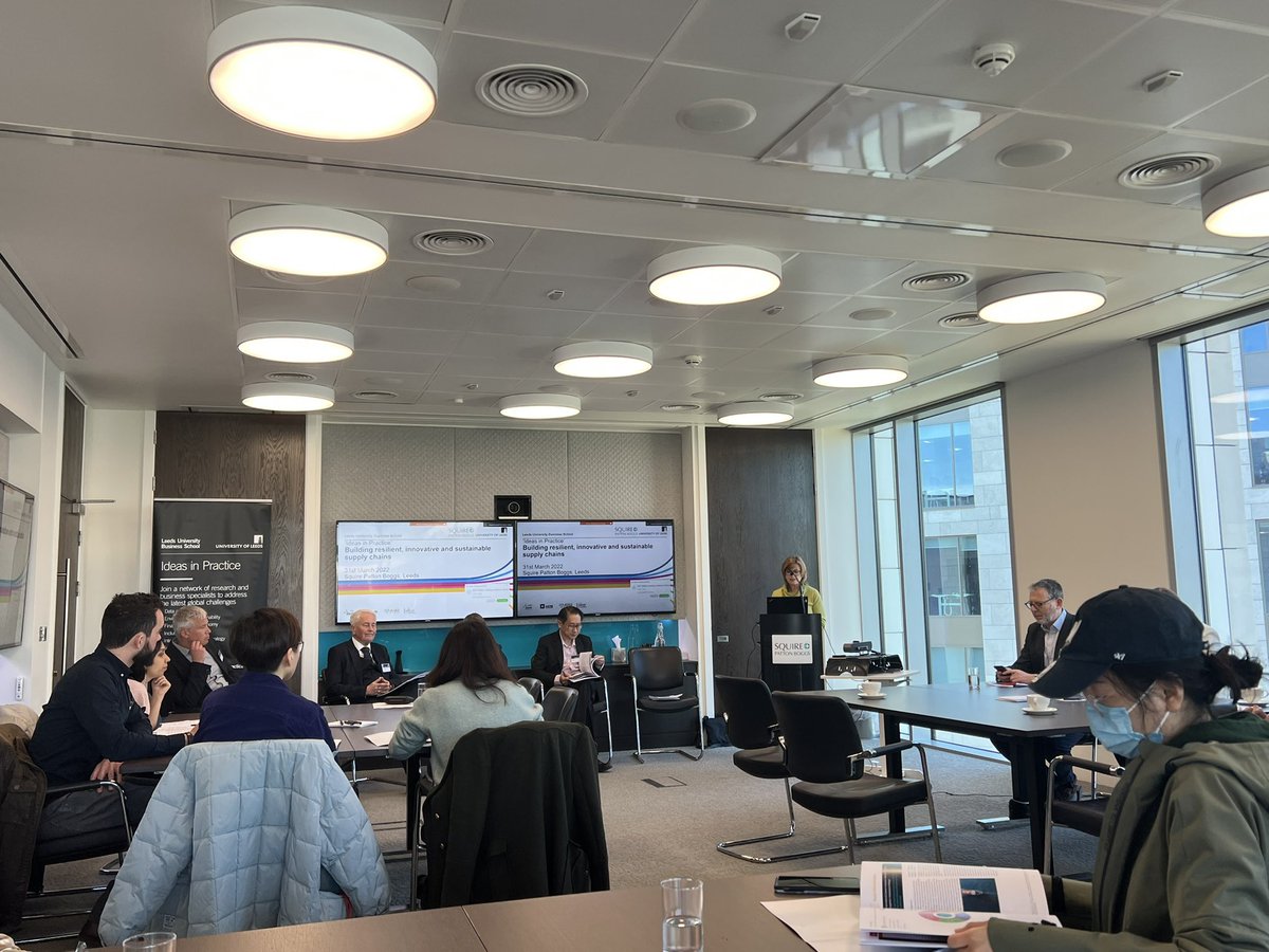 Now happening: Panel discussion around building resilient and sustainable supply chains #IdeasinPractice #LUBSevent @LeedsUniBSchool
