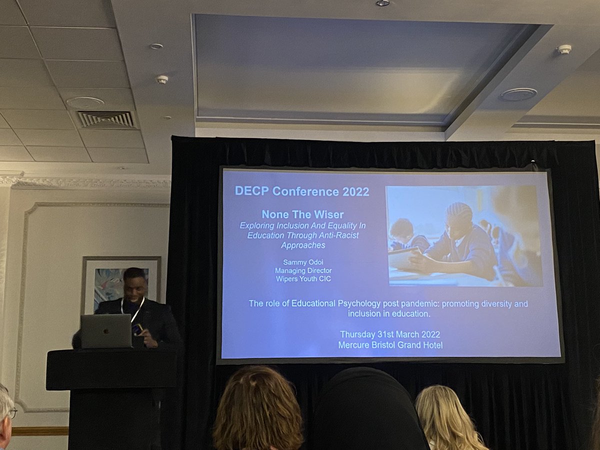 DECPOfficial's tweet photo. Sami Odoi @WipersYouth talks to us about exploring inclusion and equality in education through anti-racist approaches #DECP2022 https://t.co/Rd9OtRgCsr