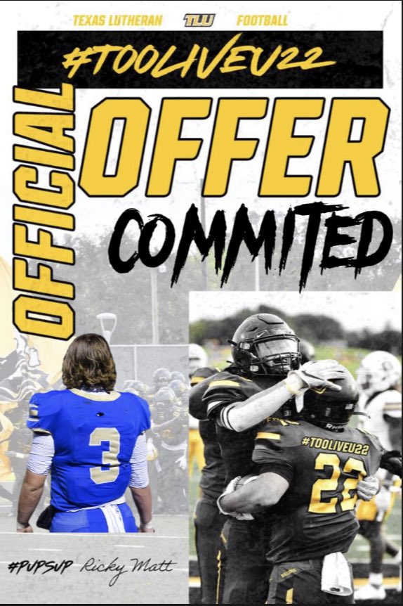 I am blessed to announce i will be committing to Texas Lutheran University🖤💛 <a href="/CoachBeauGrech/">Beau Grech</a>