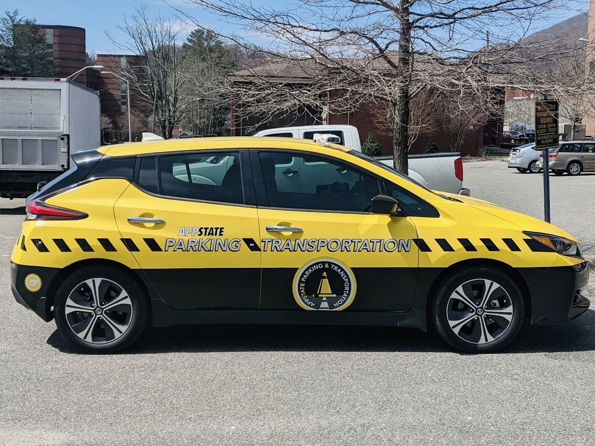AIMSparking's tweet photo. @AIMSparking team has completed  the installation of #AIMSLPR at Appalachian State University on their newly wrapped Nissan Leaf! Visit https://t.co/GXxuP6pWFU for more details on License Plate Recognition! #AIMSparking https://t.co/1r14hc82VU