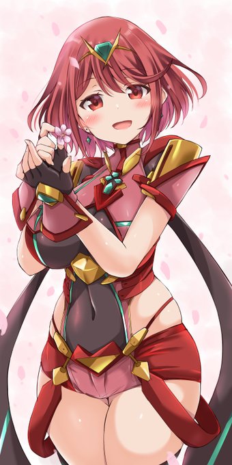 今月のラストに間に合いました。
【桜とホムラ】
#ゼノブレイド2 