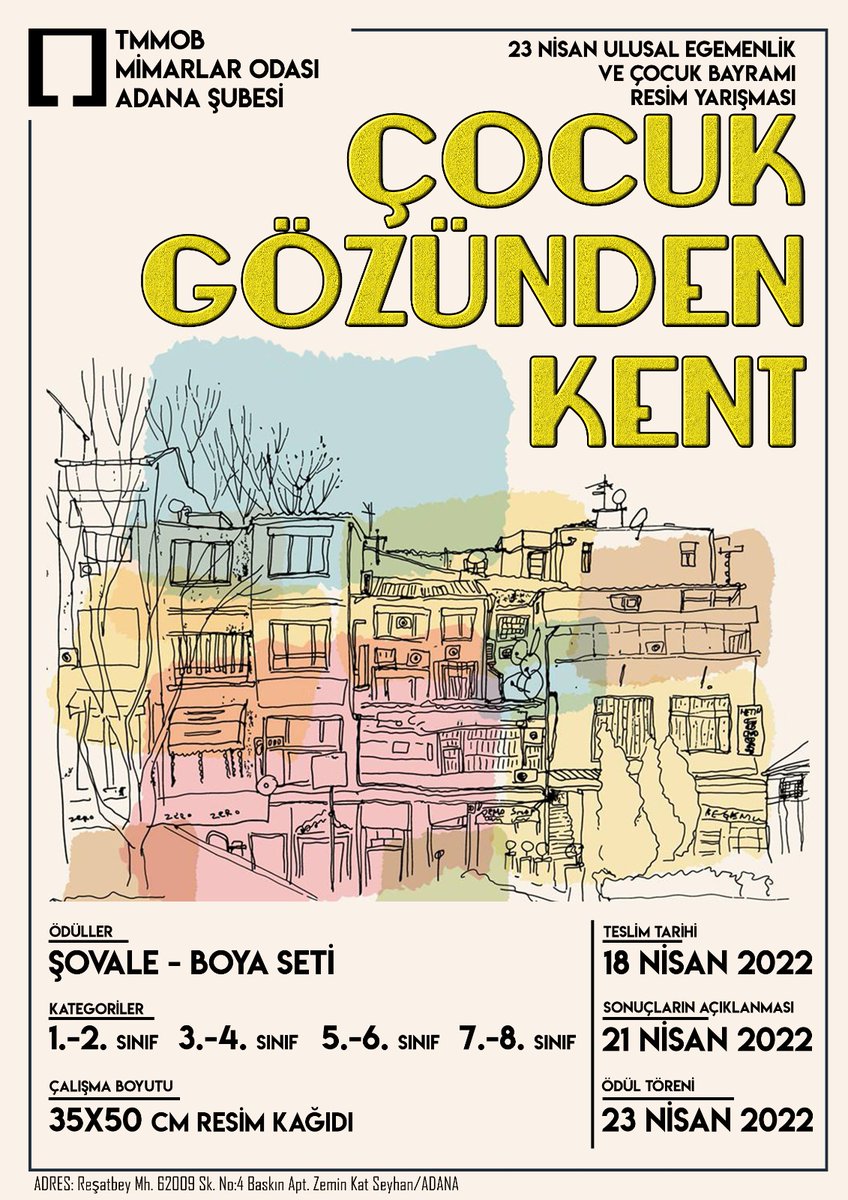 Gelenekselleşen 23 Nisan Ulusal Egemenlik ve Çocuk Bayramı Resim Yarışması başlamıştır.

4 ayrı kategoride düzenlenen resim yarışmasına katılmak isteyenlerin 18 Nisan 2022 tarihine kadar çalışmalarını şubemize iletmeleri gerekmektedir.