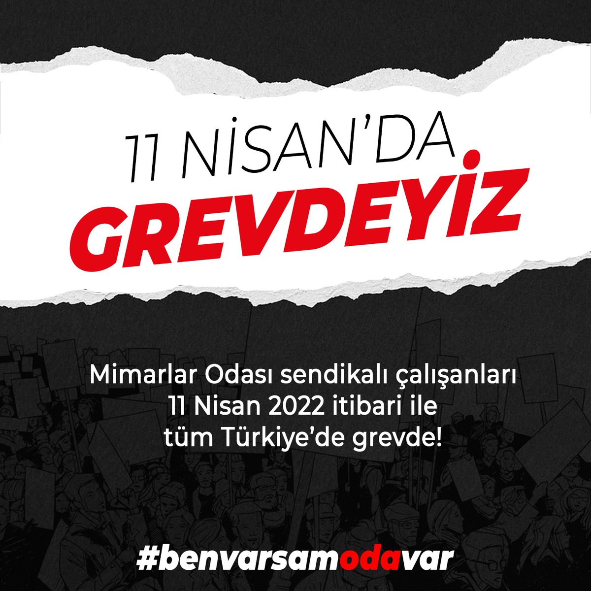 sendikaliMO's tweet photo. 11 NİSAN’DA GREVDEYİZ!

Gittikçe düşen yaşam standartlarımızın iyileştirilmesi,
Geçim kaygımıza kulak verilmesi, 
Emeğimize saygı duyulması,
Gerçekçi, insani ve haklı taleplerimizin kabul edilmesi için Mimarlar Odası çalışanları olarak 11 Nisan’da 

GREVE ÇIKIYORUZ! https://t.co/0ovsjjAmpu