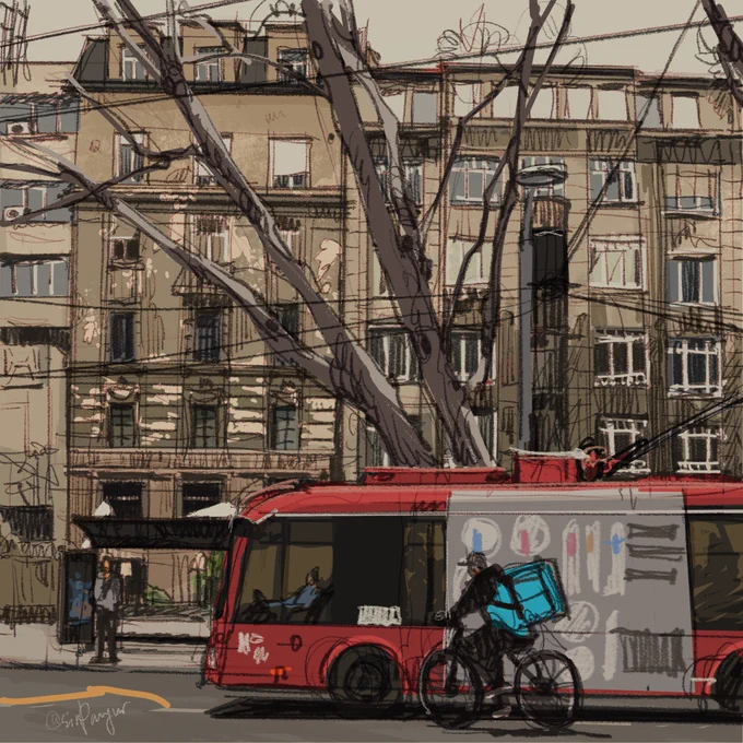 city doodle 🚎
(made in procreate from a photo I took yesterday) 
