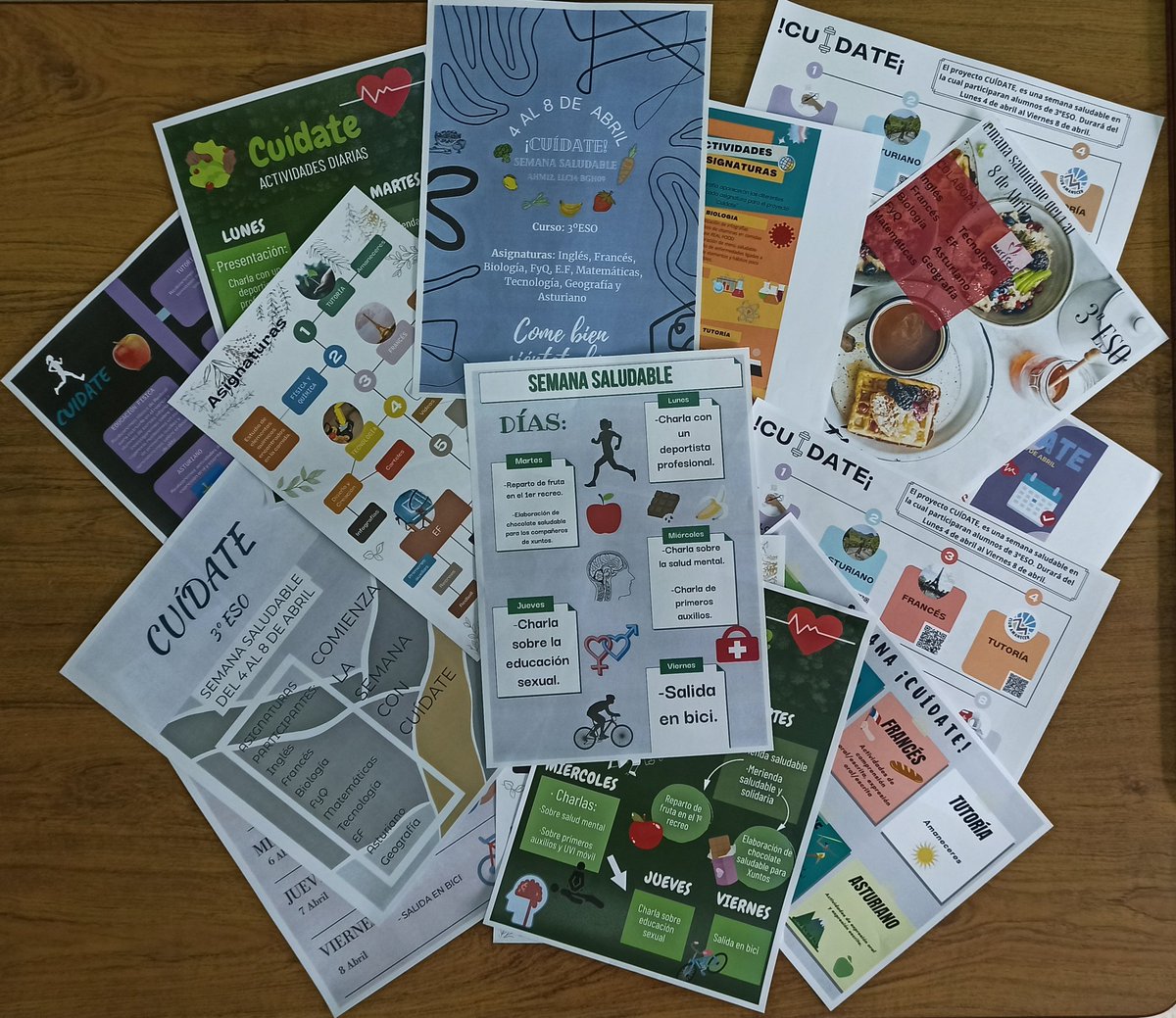 ausevamaristas's tweet photo. Los alumnos de 3°ESO ya tienen listos los carteles para informar a sus compañeros de que se acerca ... ¡la semana saludable! #SomosMaristas
#MaristasEscucha 
#Cuidate https://t.co/XpvTzmQqIk