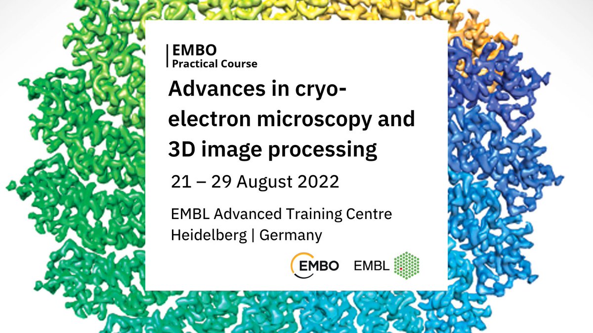 EMBL Events (@emblevents) on Twitter photo Want to join the #cryoEM "resolution revolution"?😎🔬Learn all about theoretical and practical foundations of advanced cryo-electron microscopy? Then apply today for the EMBO Practical Course #EMBOCryoEM!
🗓️21–29 Aug
📬Apply by 29 May
📍EMBL Heidelberg
🖱️s.embl.org/cry22-01 Want to join the #cryoEM "resolution revolution"?😎🔬Learn all about theoretical and practical foundations of advanced cryo-electron microscopy? Then apply today for the EMBO Practical Course #EMBOCryoEM!
🗓️21–29 Aug
📬Apply by 29 May
📍EMBL Heidelberg
🖱️s.embl.org/cry22-01