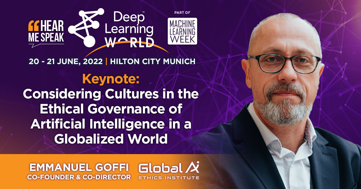 With the advent of #AI comes both benefits and risks. It is now more important than ever to take into considerations all ethical perspectives to set a long-lasting and efficient governance framework. Join <a href="/goffi_emmanuel/">Emmanuel R. Goffi, PhD | 🇫🇷 | 🇨🇦</a> at #dlwcon Munich in June: deeplearningworld.de/agenda-preview/