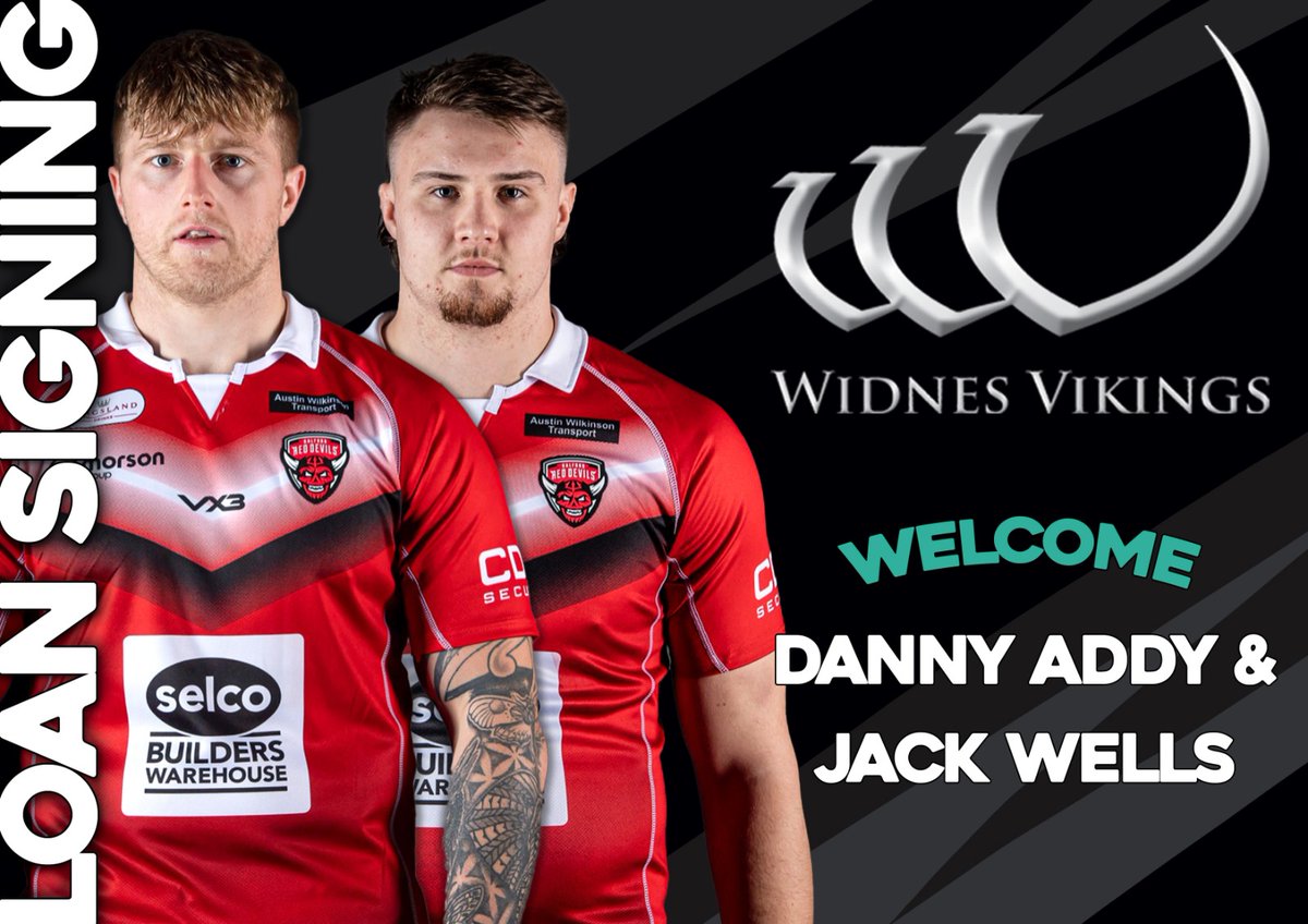📝 We can confirm the loan signing of duo Jack Wells and Danny Addy from Salford Red Devils on initial two-week loan deals to strengthen the squad ahead of Monday's trip to Newcastle Thunder.

👉 widnesvikings.co.uk/vikings-sign-s…

#COYV🏁
