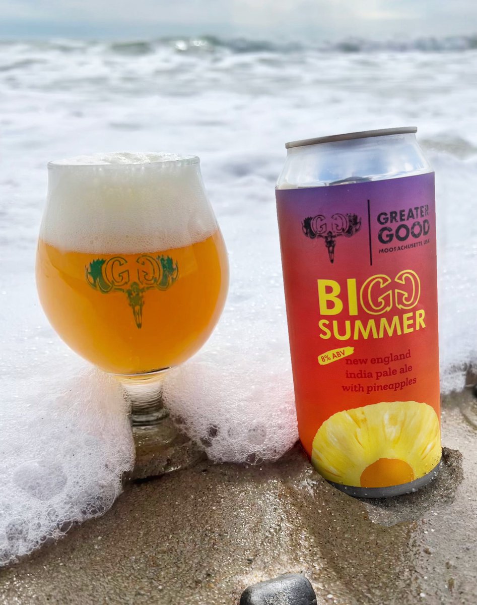 greatergoodbrew's tweet photo. This summer, go BIGG. 🍻
Introducing BIGG Summer 8% Pineapple NEIPA. This juice-bomb is the perfect summer sipper! 🍍😎
#greatergoodimperials #summerseasonal #biggsummer #gobiggorgohome #pineappleipa #allimperial #craftbeer #worcesterma https://t.co/ylK1UxBNKa
