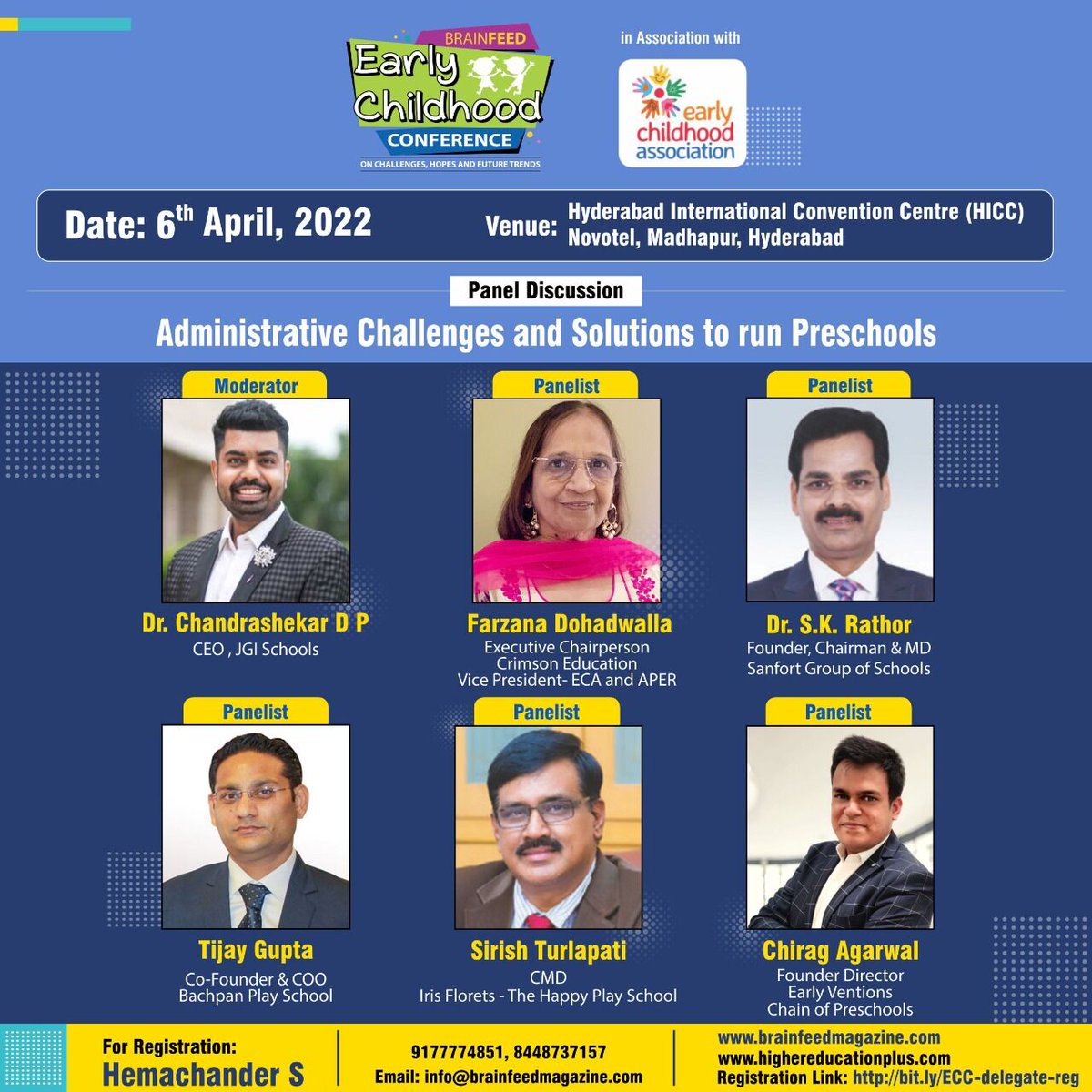 Catch Mr. Chirag Agarwal, Founder Director - EarlyVentions, as he shares his views and experience at the Brainfeed Early Childhood Conference.

✅ Register on: bit.ly/ECC-delegate-r…
🗓️ Date: 6th April, 2022
📍Venue: HICC, Novotel, Hyderabad

#EarlyVentions