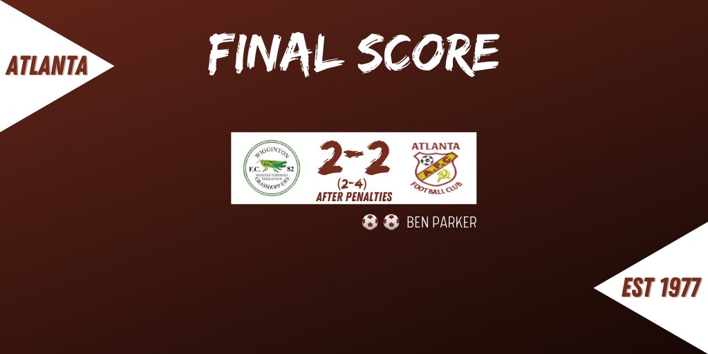 Who the man?? Lew da man!!

Captain Lewis Murray performs penalty shootout heroics to knock holders out after a Brace from Ben Parker. Atlanta advance to Senior Cup Final!

Match Report on Facebook.

👕 Home Kit Sponsor: J Fall Electrical
👕 Away Kit Sponsor: <a href="/Upper90Tips/">Upper 90 Tips</a>