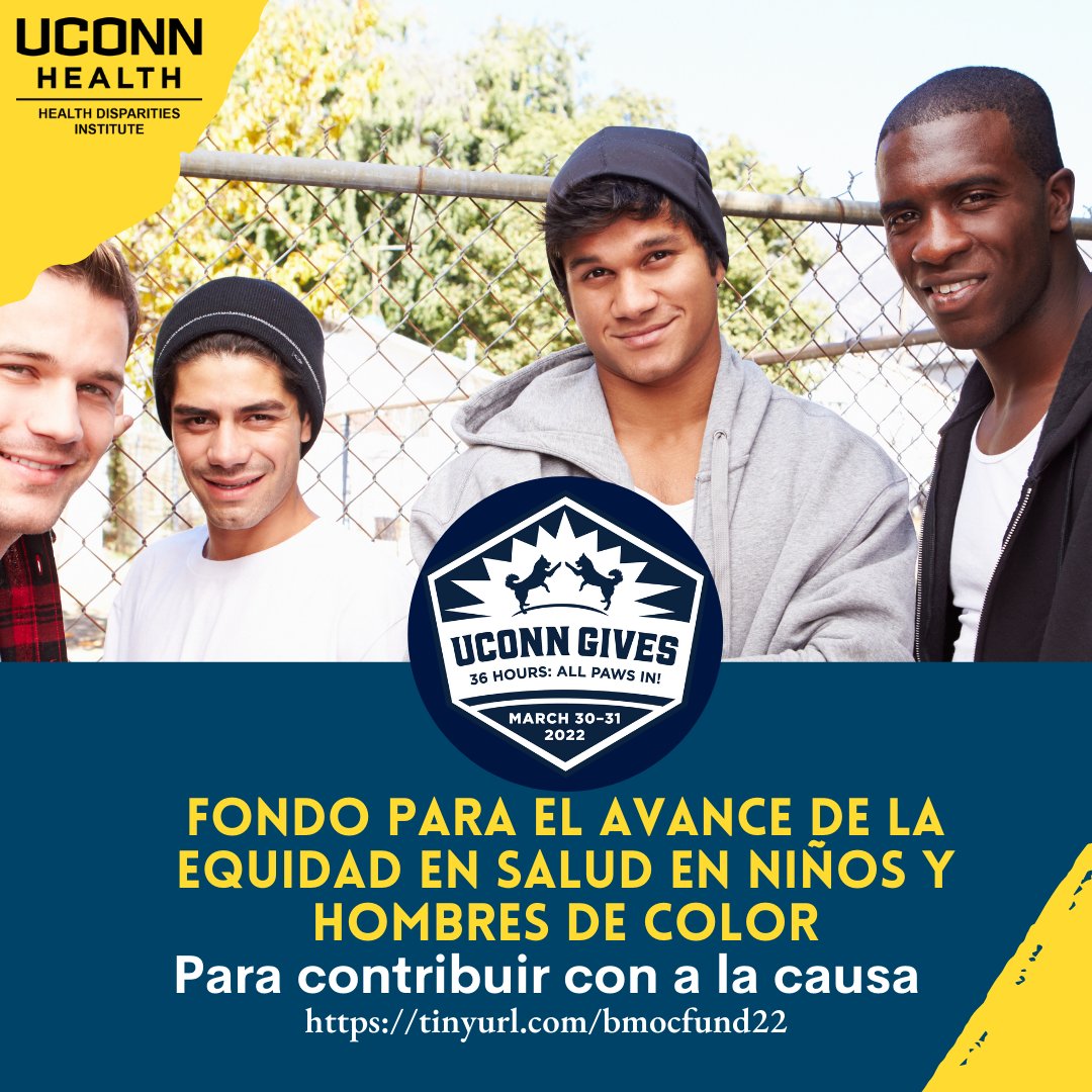 With less than 10 hours remaining can you help us surpass our goal of $10,000?
Make your contribution for the Advancing Health Equity in Boys and Men of Color (BMOC) Fund now through 7pm today and thank you!
#UConnGives #BMOCFund
givingday.uconn.edu/o/university-o…