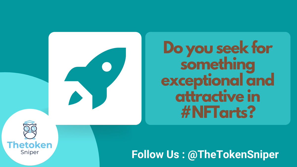 TheTokenSniper's tweet photo. Do you seek for something exceptional and attractive in #NFTarts?

Vote this: https://t.co/HZzouhRYXM

To enter: @TheTokenSniper

🟡 follow us
🟡 drop your wallet in comment
🟡 retweet, like

#Airdrop #cryptocurrency  #thetokensniper https://t.co/7lMEyLeuxH