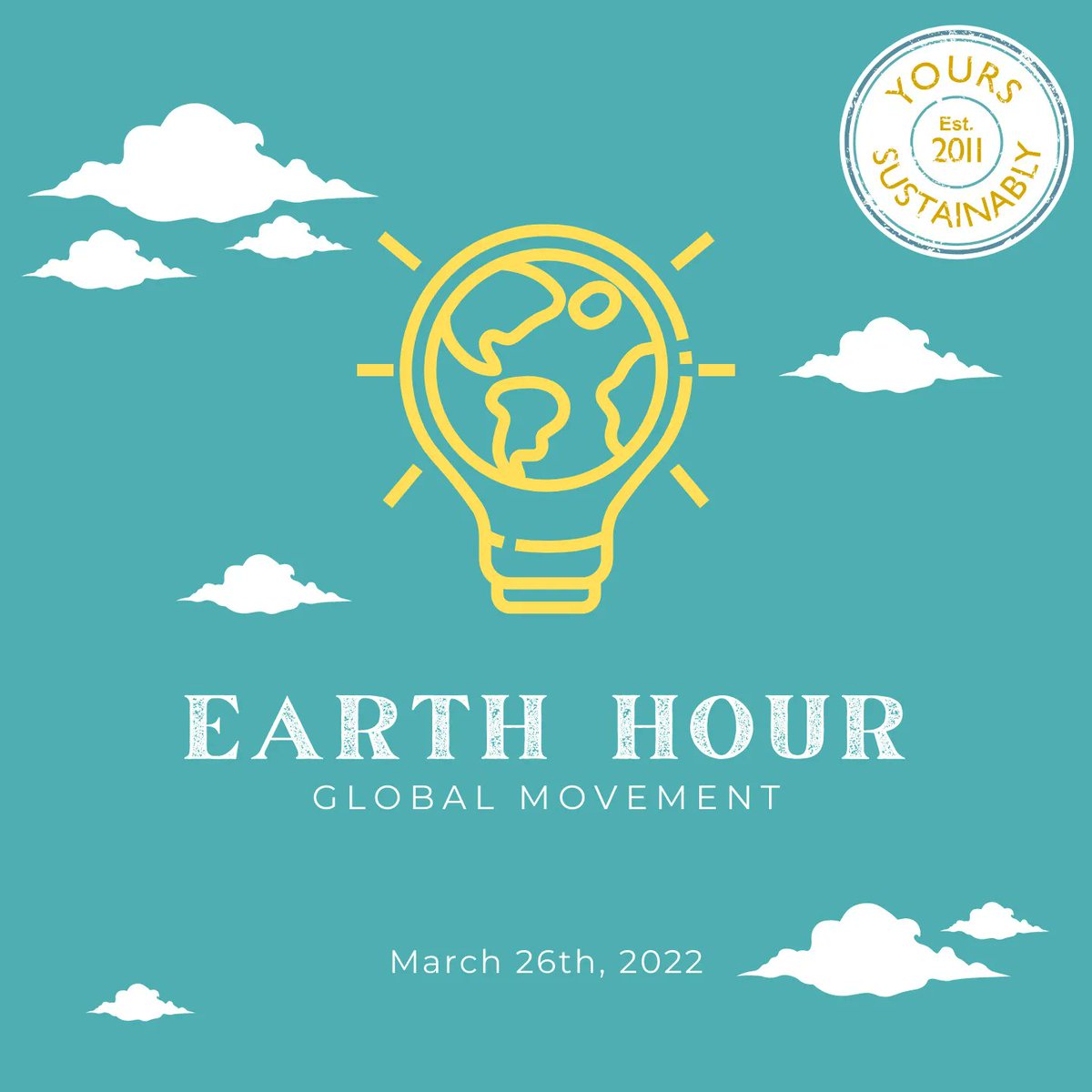 Earth Hour is today from 8:30 to 9:30 PM. 

Let's take a moment today to really appreciate our planet and understand that every action, no matter how small, makes a difference. 

Happy Earth Hour Day 💚 

#EarthHour #EarthHour2022 #EarthHour2k22 #Sustainability