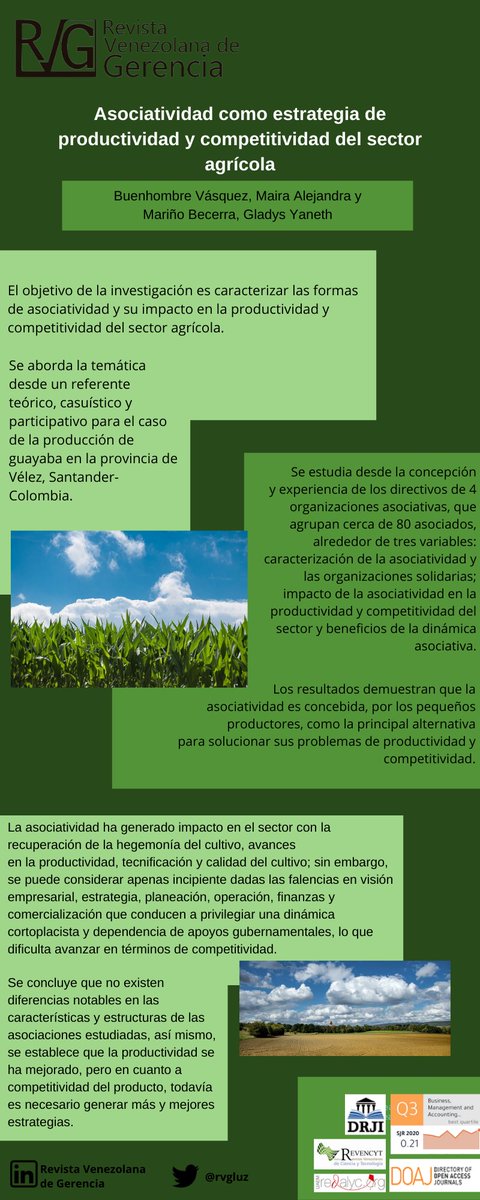 Asociatividad como estrategia de productividad y competitividad del sector agrícola. Autores: Maira Alejandra Buenhombre Vásquez y Gladys Yaneth Mariño Becerra. bit.ly/3qFVUQZ <a href="/SerbiLUZ/">Serbiluz</a> <a href="/CdchtaUla/">Publicaciones CDCHTA ULA</a> <a href="/PFAGROLUZ/">Postgrado FAGRO-LUZ</a>