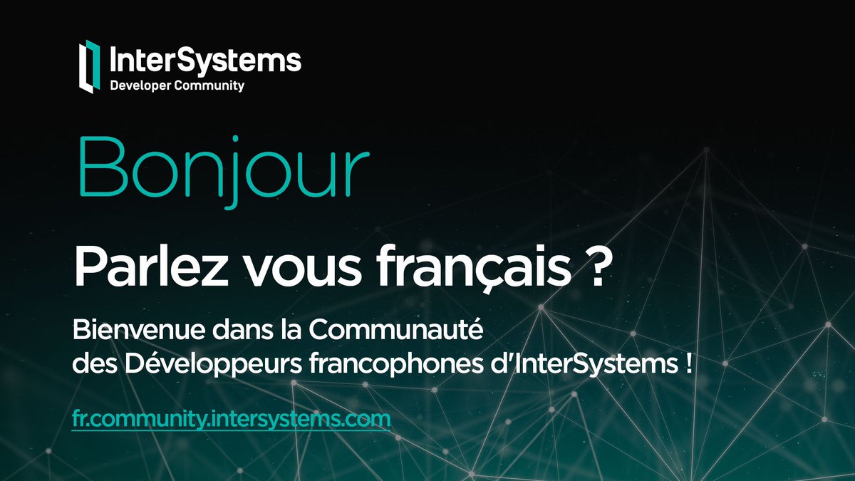 InterSystemsDev's tweet photo. 🇫🇷 BONJOUR 🇫����

We're super excited to announce the official start of the InterSystems Developer #Community in #French! Another regional community has joined our large family of 11K @InterSystems developers all over the world. Let's celebrate this! 🥳 

📍 https://t.co/86RTjABP1J https://t.co/UunJ2fxrIf