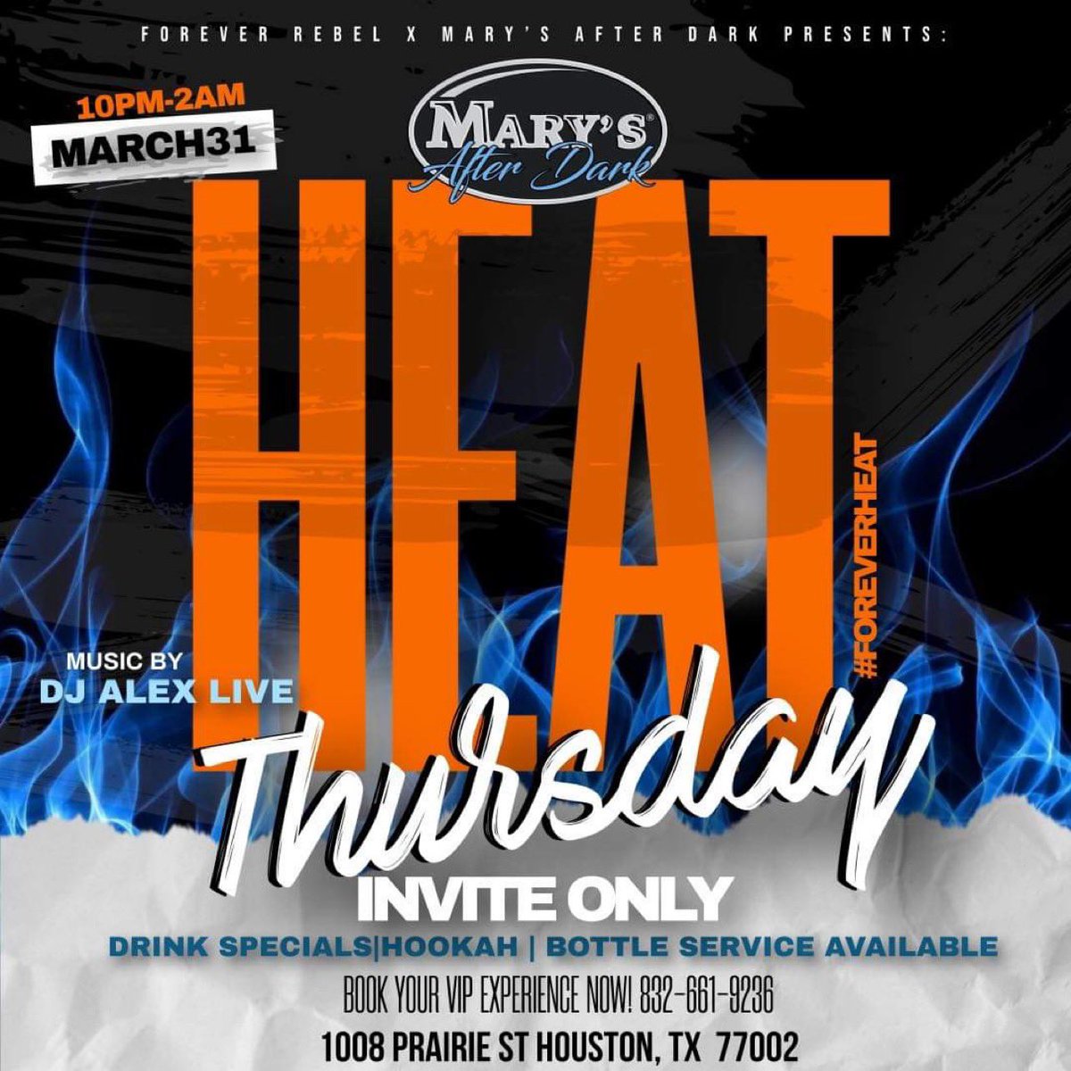 HezRebellious's tweet photo. #HeatThursday Preview Party Tonight! At the All New Hamburger Marys! β€οΈβπ₯ #ForeverHeat https://t.co/GsEffrevBG