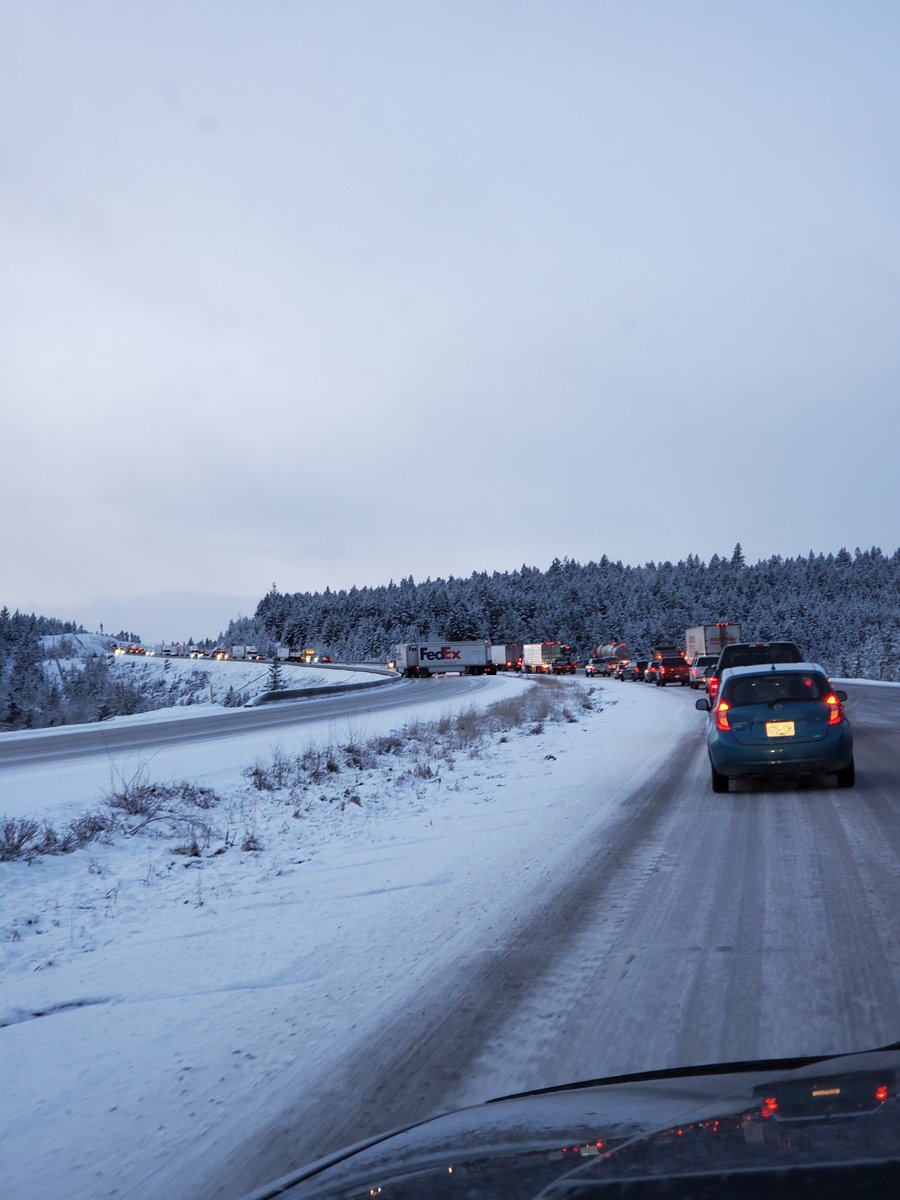 .<a href="/CBCKamloops/">CBC Kamloops</a> Hwy 5 completely covered in ice. FedEx truck across the road. Close to Inks lake brake check.