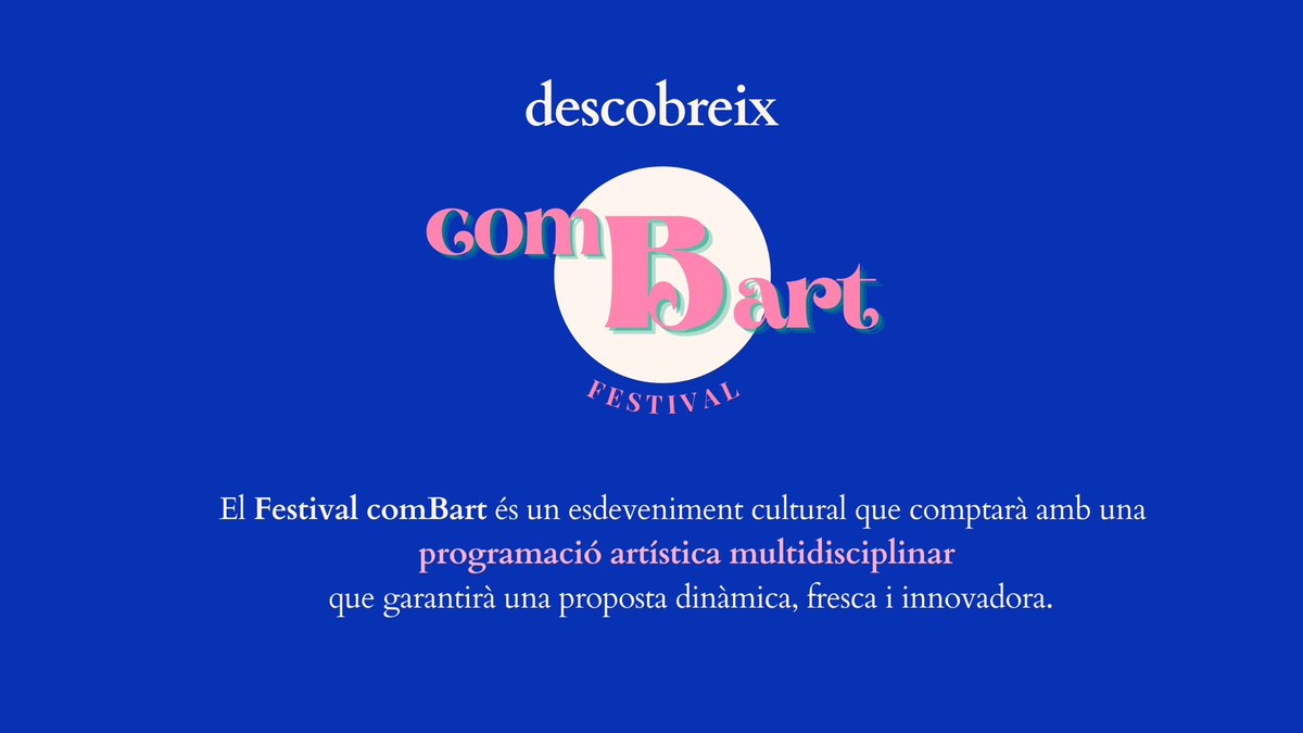 combartfestival's tweet photo. Coneix el Festival comBart!
Segueix-nos també a Instagram per no perdre't cap novetat: @combartfestival
💐
#comBart #festival #artistes #cultura #art #esdeveniment #talentsemergents https://t.co/YkwuRGPnQi