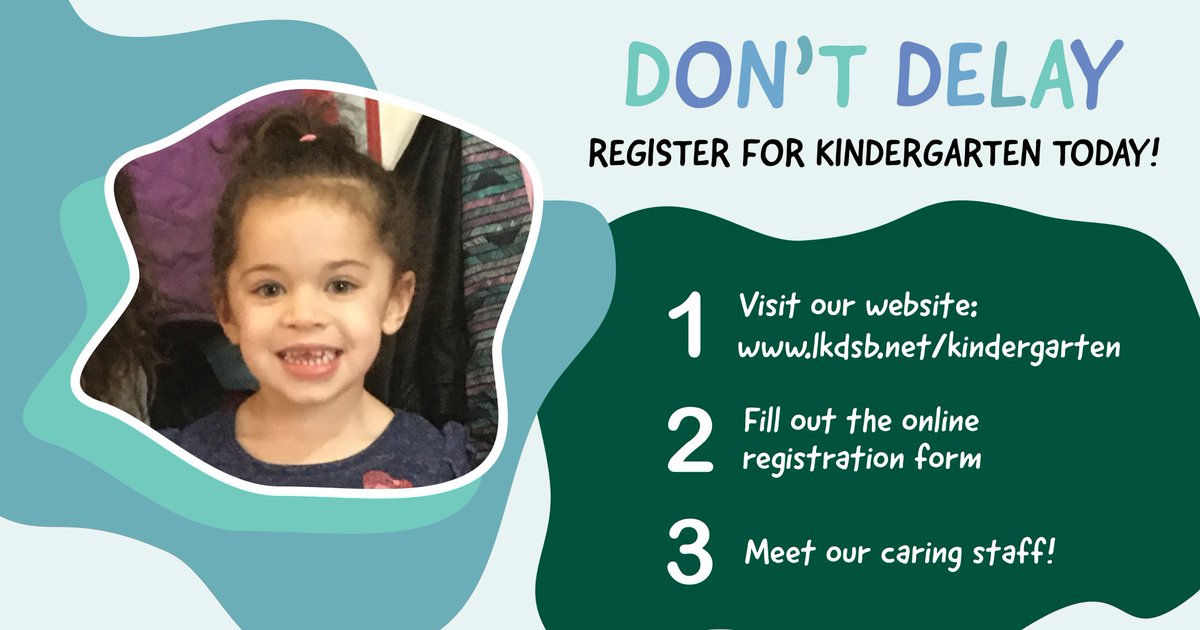 Is your child ready for Kindergarten? Registration with the Lambton Kent District School Board is as easy as 1, 2, 3! Don't delay, sign up today for an in-person visit on April 20.

Learn more and complete the online registration form at lkdsb.net/kindergarten