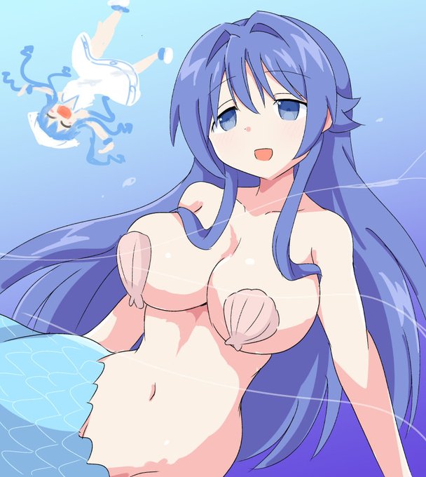 ふし研のことね先輩描きました 最新刊特典の人魚 