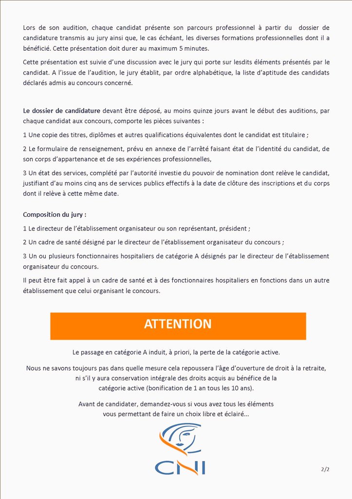 L'arrêté pour les concours spécifiques de certaines professions du passage de catégorie B en catégorie A vient d'être publié. 
#santé