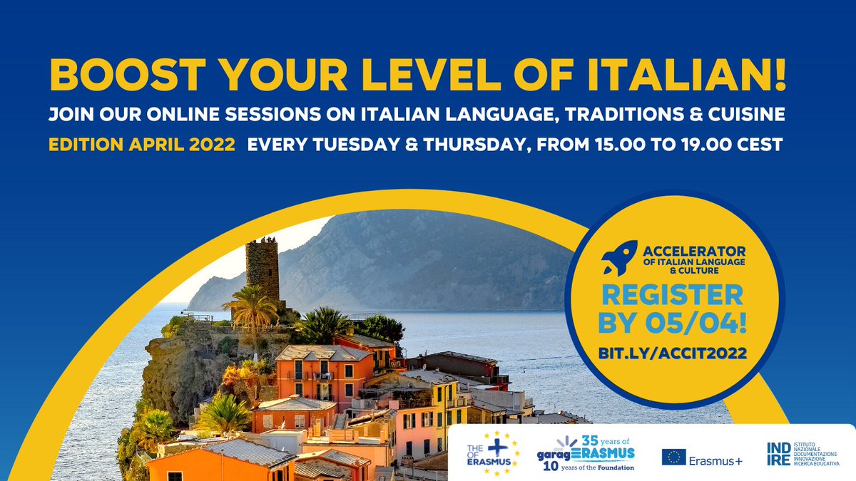 ErasmusPlusInd's tweet photo. Istituti di istruzione superiore: #diffondete tra i vostri #studenti #internazionali!!!
Riparte the Plus of Erasmus e il primo https://t.co/ETQAZmeKDI è con il corso di #italiano: #gratis e super #professional
Iscrizioni entro il 5 aprile: hurry up!!
form:
https://t.co/EWgPFvJQDG https://t.co/l5UTBYCVcF