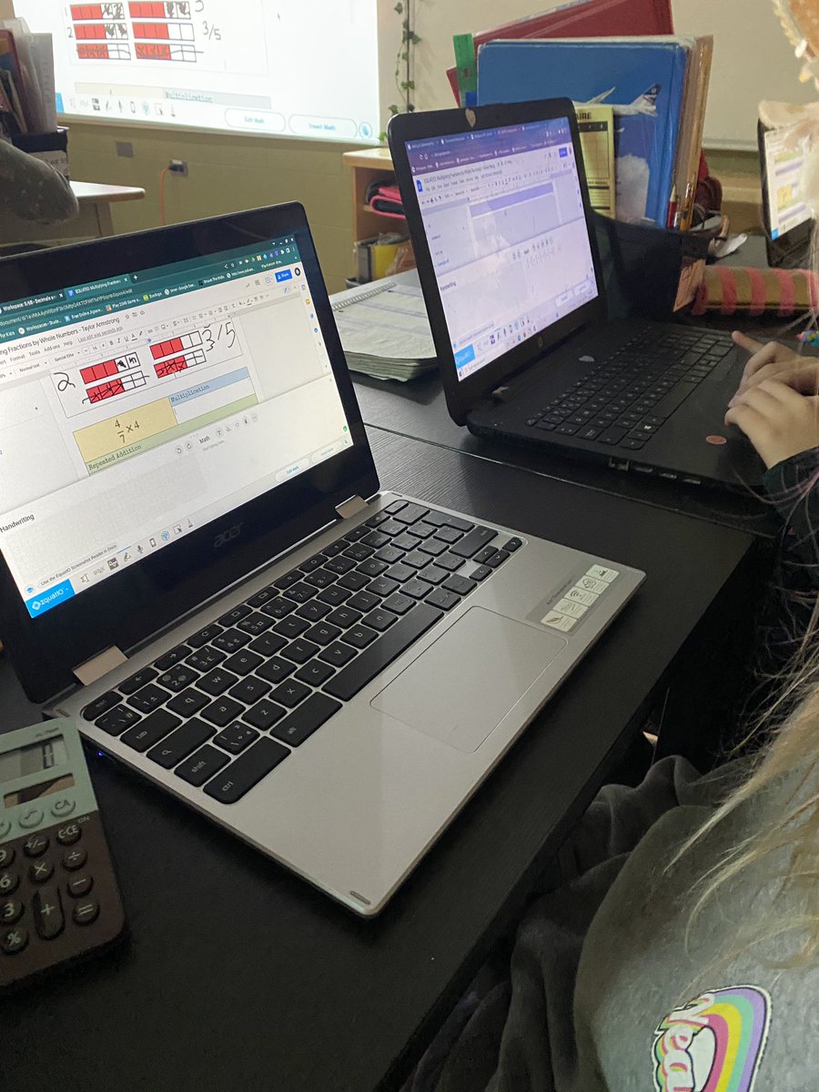 MrsMG_ocsb's tweet photo. 5/6B is expertly using #Equatio to multiply fractions by whole numbers using different strategies!🔢 #ocsb #ocsbMath https://t.co/SAfVdC1Sei