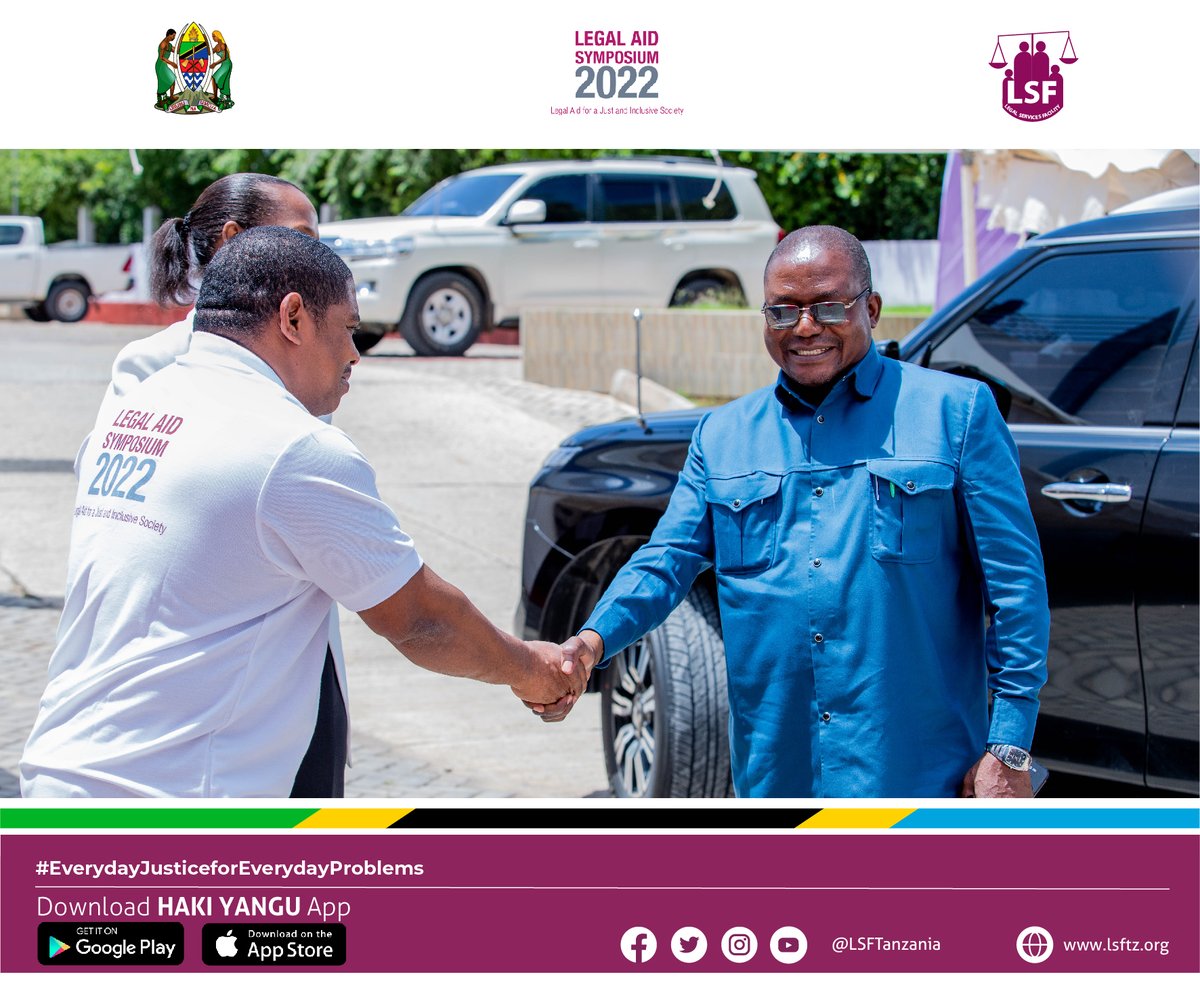 LSFTanzania's tweet photo. Deputy Minister for Legal and Constitution Affairs, Hon. Geofrey Pinda is greeted by the Registrar of NGOs Zanzibar, Ahmed Khalid, after arriving on the last day of #LAS2022.

#LAS2022 #tanzania #EverydayJusticeForEverydayProblems #HakiKwaMatatizoYaKilaSiku #lsftanzania #lsftz https://t.co/N3beuXceen