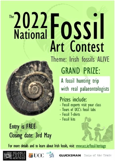 IrishFossils's tweet photo. We are so excited to launch the first-ever #NationalFossilArtContest! 🥳The theme is 'Irish Fossils ALIVE' &amp; the grand prize is a once-in-a-lifetime experience of a day out fossil hunting with palaeontologists from UCC, with lots more amazing fossil-themed prizes! 🧵 https://t.co/IrvRgEa3pq