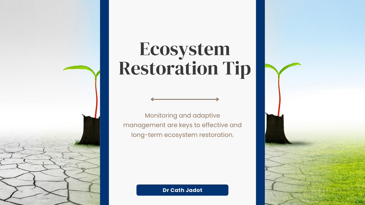 1DrCath's tweet photo. Ecosystem Restoration Tips:

Monitoring and adaptive management are keys to effective and long-term ecosystem restoration.
.
.
.
#climatechangetips #biodiversitytips #climateadaptationtips #climatecrisis #climateaction #adaptation #coastalenvironment https://t.co/6cabtDR3Zp