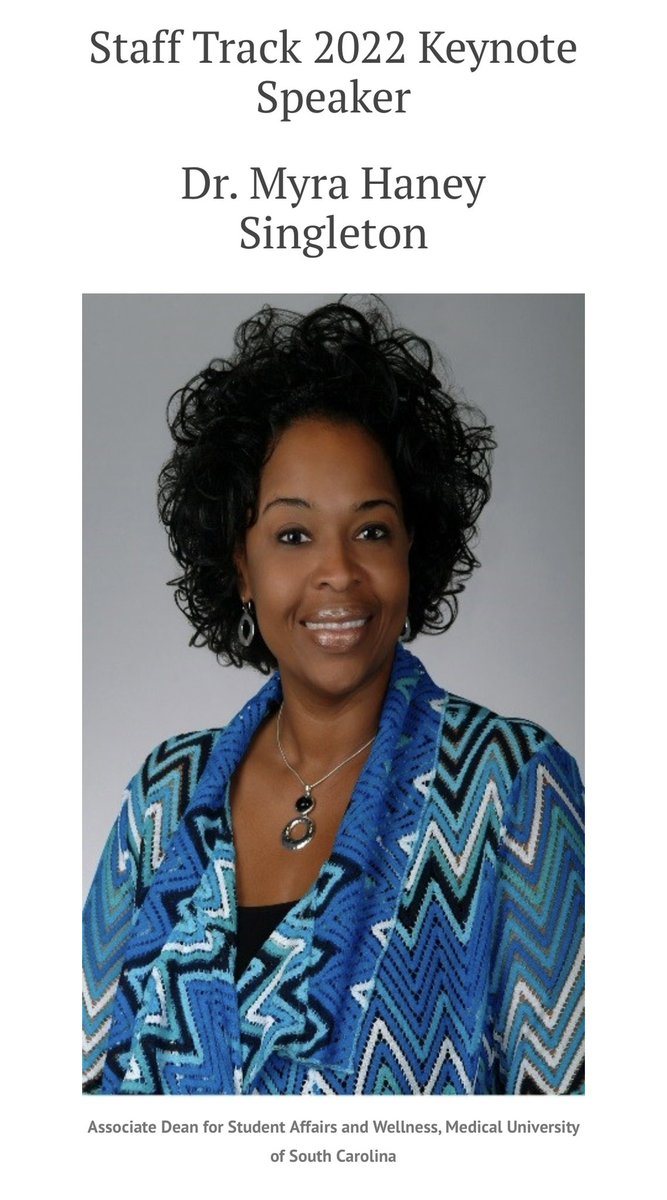 We are excited for the 2nd Annual Staff Track Virtual conference! We are excited to kick off the conference with our keynote speaker Dr. Myra Haney Singleton <a href="/SingletonHaney/">Myra Katrise Haney-Singleton</a> to hear her inspirational story and journey at <a href="/MUSC_COM/">MUSC College of Medicine</a> Hope to see you there! #StaffTrack2022